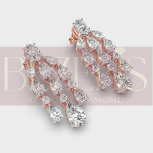 Lab Grown <b>Diamond</b> Chandelier <b>Earrings</b> 14K Gold Multi Strand Oval Pear Round Cut <b>Diamond</b> <b>Dangle</b> <b>Earrings</b> Bridal Wedding Wholesale - Product Image 5