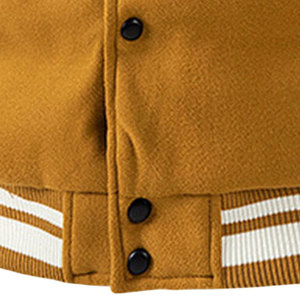 Chaqueta de invierno estilo Letterman para hombre, informal y urbana, con un look moderno, ajuste cómodo, perfecta para viajes, uso diario y conjuntos de estilo urbano. - Product Image 6