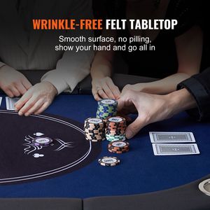 Mesa de Póker Plegable Portátil para 8 Jugadores con Rieles Acolchados y Portavasos de Acero Inoxidable para Blackjack, Texas Holdem y Juegos de Azar - Product Image 3