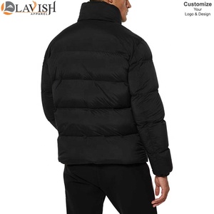 Veste bulle d'hiver unisexe de grande taille avec logo personnalisé pour hommes Vente en gros de tissu tissé à col montant style mode - Product Image 3