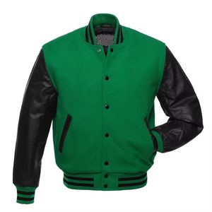 Custom <b>Canvas</b> Fish Leather Sleeve Varsity Bomber <b>Jacket</b> Winter Slim Fit Fleece Lining Women <b>Men</b> Collage 2025 - Product Image 2