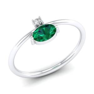 Bague de mariage REYES Solitaire en argent sterling 925 avec moissanite pour femme, bijou de luxe avec pierre précieuse émeraude, cadeau de fiançailles, joaillerie fine - Product Image 2