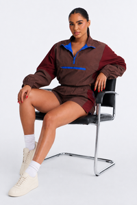 Womens Lightweight Colorblock Windbreaker Tracksuit Set <b>Zip</b> Up Jacket and <b>Shorts</b> 2 Piece Athletic Sportswear for Running Fitness - Product Image 4
