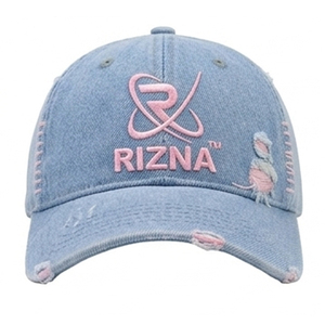 Gorra de Béisbol RIZNA de Mezclilla Twill, 6 Paneles, Ajustable, Unisex, Estilo Casual Vintage, Lavada, con Logotipo Bordado en 3D en el Panel Frontal, Azul, Algodón, Metal - Product Image 1