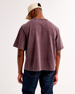 เสื้อยืดคอตตอนถักนิตติ้ง 100% รุ่นใหม่ล่าสุด ปี 2025 ขายส่ง ทรงปกติ โอเวอร์ไซส์ ไหล่ตก น้ำหนัก 240 กรัม สำหรับผู้ชาย - Product Image 6