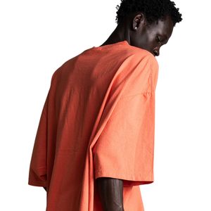 T-shirt Homme Oversize Col Rond Manches Courtes Évasées Épaules Tombantes Coupe Boxy Décontracté Streetwear Personnalisé Vente en Gros Coton Vêtements - Product Image 4