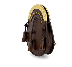 Golden Crown GC-50172 Handmade Brown Real Leather Sporran Gold Finish Eco-Friendly Scottish <b>Kilt</b> Accessory for Outdoor - Product Image 2