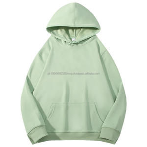 ผู้ผลิตเสื้อฮู้ดดี้ผู้ชายแบบโอเวอร์ไซส์ ผ้าหนา คุณภาพสูง ทรงหลวม ไหล่ตก ไม่มีลาย - Product Image 5