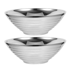 ชามราเมนโลหะสีเงินลายสวยงาม ชามเสิร์ฟอาหารอเนกประสงค์ เป็นมิตรกับสิ่งแวดล้อม ทนทาน ใช้เตรียมอาหารในครัว ชามสลัด ลดราคา - Product Image 5