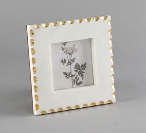 Stone Era Premium Modern White Marble Photo <b>Frame</b> Handcrafted <b>Gold</b> Stud Accent Border for Luxury Square Home Dcor <b>Frame</b> - Product Image 3