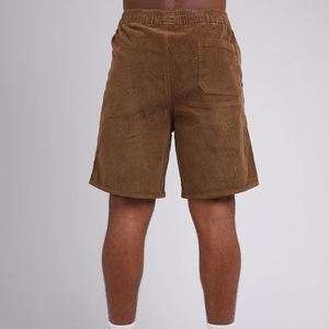 <b>Men's</b> Brown <b>Corduroy</b> Bermuda <b>Shorts</b> With Drawstring Waist And Pockets Casual Style Mid Rise Fit 100% Cotton Breathable Fabric - Product Image 4