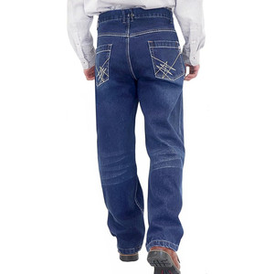 Jeans en denim classiques pour hommes, coupe régulière, en coton durable, pantalons décontractés, vêtements personnalisés OEM ODM en gros - Product Image 6