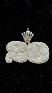 Pendentif personnalisé en moissanite avec initiale/lettre, en argent 925 plaqué or 18 carats, bijoux hip-hop de luxe, breloques initiales - Product Image 6