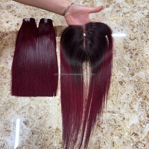 Vietnamese Human Hair Bundles Weaves Hair Extentions With Lace Closure 2*6 for Make Lace Front <b>Wigs</b> Human Hair Raw Smooth <b>Wig</b> - Product Image 1