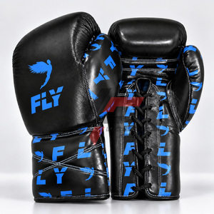 Gants de boxe en cuir véritable imprimés sur mesure, fabriqués en usine, super confortables pour le kickboxing et la boxe. - Product Image 4