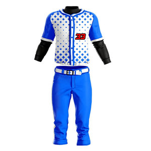 Ensemble uniforme de baseball personnalisé hautement recommandé avec logo de marque, 100 % polyester respirant, anti-UV, manches courtes, col en V, broderie 3D - Product Image 2