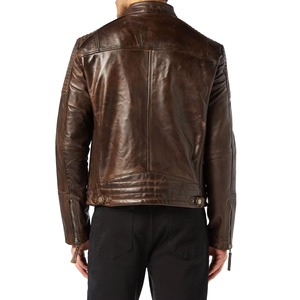 Nouvelle arrivée : Veste en cuir de haute qualité pour homme, design personnalisé, en cuir de vachette, pour l'hiver, manteau long et fin en toile enduite - Product Image 2