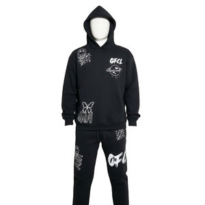 Chándal de Invierno de Forro Polar con Estampado Personalizado de Moda, 100% Algodón, Transpirable, Elegante, Cómodo, Ropa Casual de Calle Unisex - Product Image 1