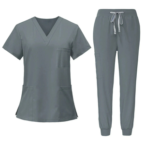 Modern New Design Denim Medical Scrubs Unisex V Neck Nurse Uniform High Quality Doctor Support <b>Silver</b> Finish - Product Image 4