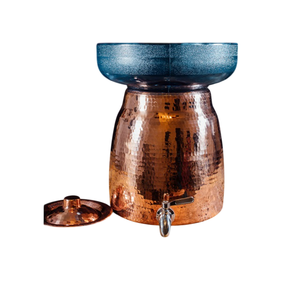 Copper Water <b>Dispenser</b> With Lid And Tap Vintage Kitchen Water Pot Round Handmade Metal Design Copper Water <b>Dispenser</b> - Product Image 3