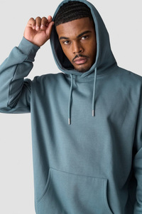 Trendy Oversized Hoodie and Short <b>Set</b> 100% Cotton Fleece Designer Streetwear Stylish Drop Shoulder Two-Piece Outfit - Product Image 3