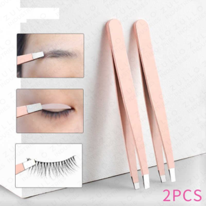 Pinzas Inclinadas para Cejas de Acero Inoxidable Rosa, Marca Privada Personalizada, Herramienta de Precisión para Dar Forma a las Cejas para Profesionales de Belleza - Product Image 3