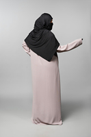 Kapüşonlu Midi Müslüman Abaya Kadın Tesettür İslami Elbise Düz Renk Uzun Kollu Normal Kalıp Polyester Günlük Giyim Orta Doğu Stili