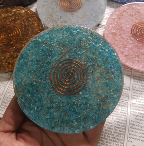 Posavasos de orgonita natural de gran oferta de la mejor calidad, posavasos de orgonita redondo a la venta, posavasos de orgonita de ágata al por mayor de la mejor calidad - Product Image 1