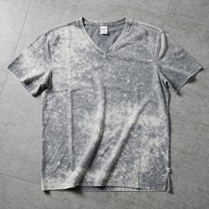 เสื้อยืดคอกว้างผู้ชาย ลายมัดย้อม ผ้าฝ้าย 100% แบบถัก สไตล์ลำลอง ล้างสีแบบแอซิด เสื้อยืดคอกว้างแขนสั้น ลายมัดย้อม - Product Image 3
