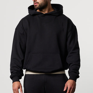 Sweat à capuche en polaire polyester 370g pour homme, coupe classique, couleurs personnalisables, manches classiques, couleur unie, vêtement décontracté pour l'automne - Product Image 3