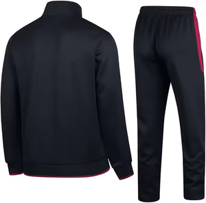 ชุดวอร์มปักลายสำหรับผู้ชาย ผ้าฝ้าย 100% ชุดออกกำลังกายสองชิ้น เสื้อแจ็คเก็ตซิป กางเกงขายาว คุณภาพสูง รับสกรีนโลโก้ - Product Image 2