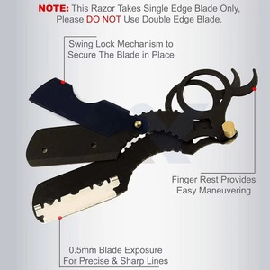 Classic Professional Straight Edge Barber Razor Manual <b>Mens</b> Beard Cut Throat Shavette Disposable Metal Shaving Tool Salon - Product Image 3