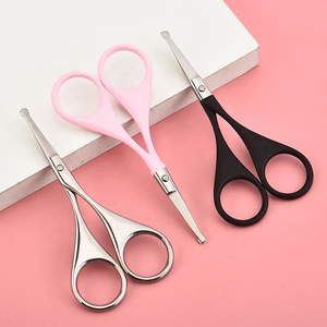 Professionnel coloré meilleure vente en acier inoxydable incurvé maquillage ongles outils arrondi nez émoussé beauté ciseaux - Product Image 1