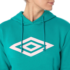 Sweat-shirt à capuche court pour femme Umbro, manches longues, logo géométrique sur le devant, tricot en coton, style automne - Product Image 6
