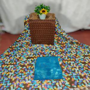 Tela de Voile de Algodón Jacquard Ecológica, Diseño de Puntos Multicolor, para Vestido Dirac, para Ocasiones Especiales, Gran Venta - Product Image 1