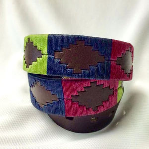 Cinturón de Polo Ecuestre Clásico de Cuero Genuino con Estrella Bordada para Hombre, Accesorio de Equitación Personalizado al por Mayor - Product Image 5