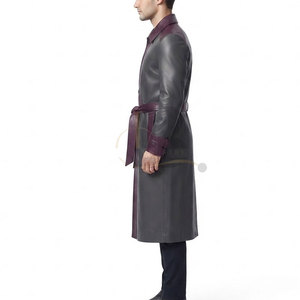 Top Selling <b>Waterproof</b> <b>Long</b> Leather Overcoat for <b>Men</b> Full Length Winter Outerwear Turn-down Collar Single Breasted Button - Product Image 3