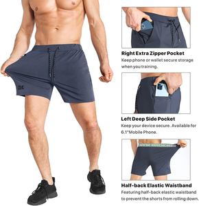 Shorts de Playa para Hombre, de Color Sólido, Secado Rápido, con Bolsillos, Cintura Elástica, Tejido de Spandex y Poliéster, con Diseño Floral, 120g - Product Image 3