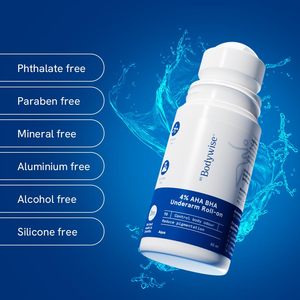 Be-Bodywise 4% AHA BHA Roll-on pour les aisselles |   Acide lactique à 2 %, acide mandélique à 1 %, acide salicylique à 1 % |   Parfum Aqua sans alcool - Product Image 6