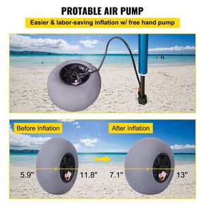 Ruote per Carrelli da Spiaggia 13'' con Pneumatici da Sabbia di Ricambio 32'' e Asse in Acciaio Inox, Pneumatici in TPU per Carrelli Kayak e Canoe, Gomma 200mm - Product Image 6