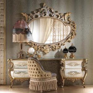 Elegant European <b>Antique</b> King Size Mahogany Silver Carved <b>Bed</b> Nightstands Luxury Bedroom Furniture Set for Hotel Apartment Use - Product Image 5