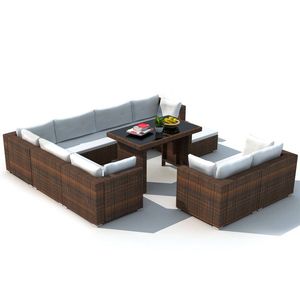 Ensemble de meubles d'extérieur marron et blanc crème pour l'ambiance du jardin - Product Image 3