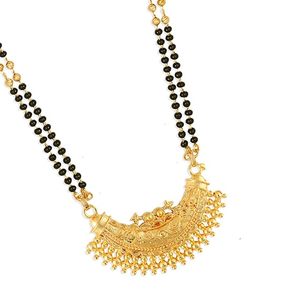 Gold Plated Imitation Pearl-studded Peacock Mangalsutra <b>Bridal</b> <b>Jewelry</b> <b>Set</b> for Women's Party Occasions Classic Style - Product Image 4