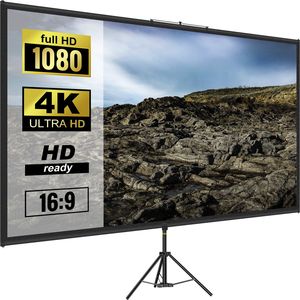 Schermo per Proiettore Portatile 70 Pollici 16:9 4K HD con Supporto, Senza Pieghe e Regolabile in Altezza per Home Theater o Ufficio - Product Image 1