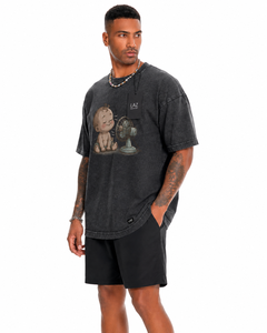 Camiseta LAZ INDUSTRY para Hombre, Color Gris Oscuro, Estampado de Bebé de Dibujos Animados, Cuello Redondo, Estilo Casual de Verano, 100% Algodón Tejido - Product Image 5