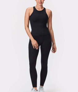 Camiseta sin mangas de cuello alto y ajuste ceñido para mujer, ligera, elástica en cuatro direcciones, cómoda para yoga, gimnasio, uso casual, chaleco tipo stringer para damas. - Product Image 6