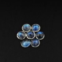 Pierre de Lune Blanche Naturelle Calibrée, Taille Brillante Facettée Ronde, Pierre Précieuse Libre de 7mm, Excellent Lot pour la Fabrication de Bijoux