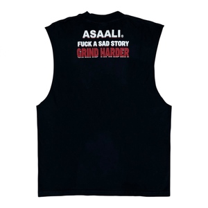 T-shirt Fck a Sad Story Grind Harder Cut pour streetwear, 100% coton, coupe ample - Product Image 2