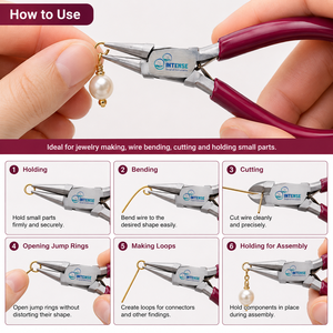 Professional Jewelry Making <b>Pliers</b> <b>Set</b> Chain Nose Round Nose Flat Nose Stainless Steel Beading Repair Tool - Product Image 6