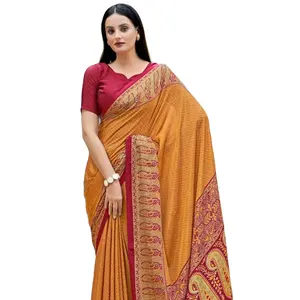 Venta en línea de Sari Crepe de seda Beautiful Collection - Product Image 1